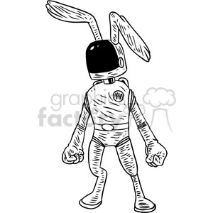 cartoon black+white rabbit bunny animal tattoo astronaut Easter space