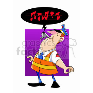 clipart - chip the cartoon character playing music with whistle.