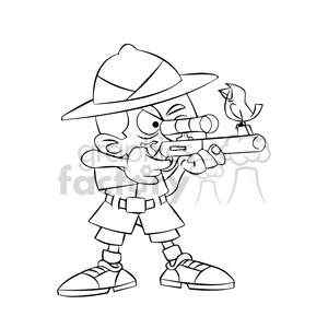 leo the cartoon safari character black white clipart. Commercial use image # 397605