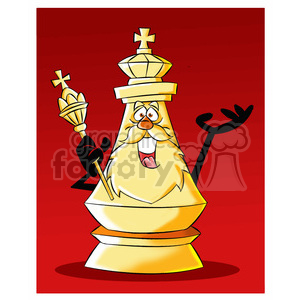clipart - cartoon chess piece character king.