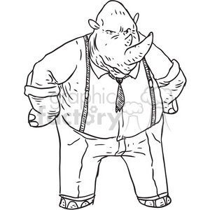 clipart - boss rhino vector illustration.
