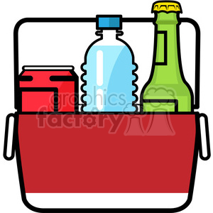 clipart - cooler loaded with water beer soda icon.