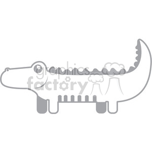 Gray Gator vector image RF clip art clipart. Royalty-free image # 398445