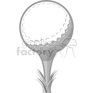 light gray vector golf ball on a tee clipart.