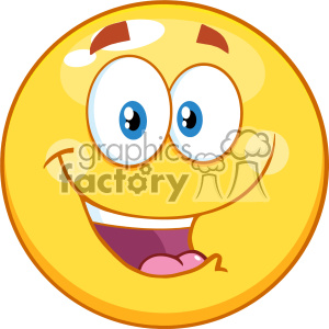 10457 Happy Yellow Emoticon Cartoon Mascot Character Vector clipart. Royalty-free image # 403000