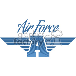 wings aviation logo layout design air+force