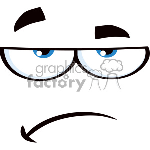 clipart - 10861 Royalty Free RF Clipart Grumpy Cartoon Funny Face With Sadness Expression Vector Illustration.