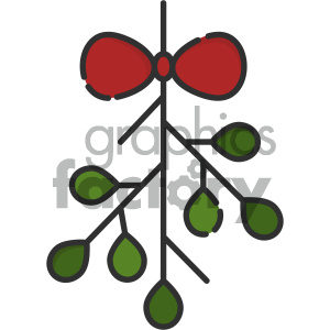 mistletoe vector icon clipart. Commercial use image # 403983