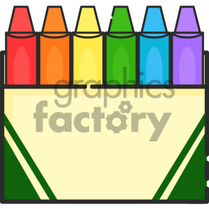 Box of crayons vector art clipart. Commercial use icon # 404095