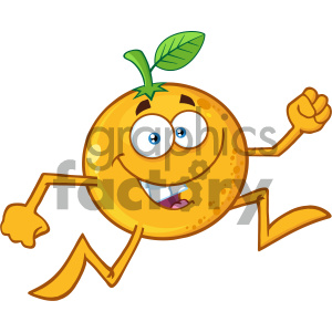 Royalty Free RF Clipart Illustration Funny Orange Fruit Cartoon Mascot Character Running Vector Illustration Isolated On White Background clipart. Commercial use image # 404418