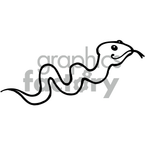 cartoon animals vector PR snake black+white