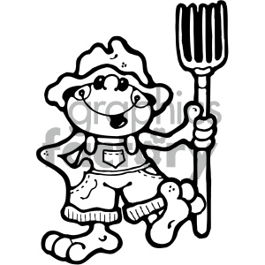 cartoon clipart frog 016 bw clipart. Royalty-free image # 404863