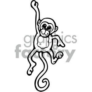 cartoon clipart monkey 010 bw clipart. Royalty-free image # 404963