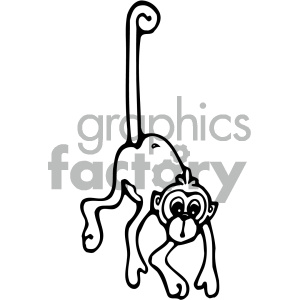 cartoon clipart monkey 008 bw clipart. Commercial use image # 405009