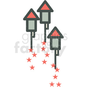 rocket firework for guy fawkes day vector icon image clipart.