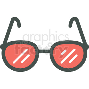 clipart - sunglasses with red lens vector icon image.