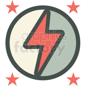 rock n roll lightning vector icon image clipart.