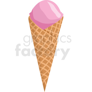 ice cream cone vector flat icon clipart with no background .