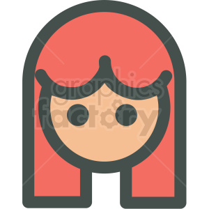 female with red hair avatar vector icons
