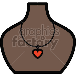african american female necklace mannequin icon for valentines day clipart.