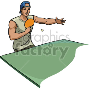 kid playing ping pong clipart. Commercial use image # 170038