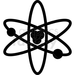 vector atom with nucleus clipart.