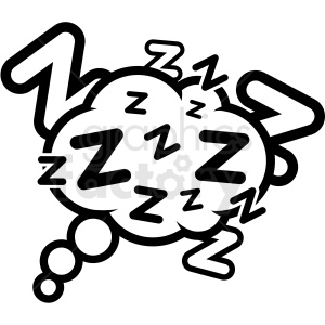 sleep sleeping icon rg black+white zzz dream