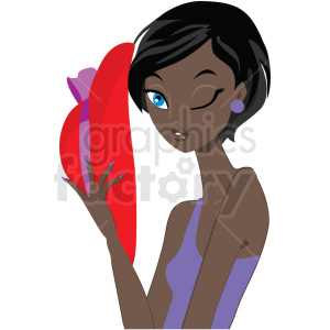 African American women with large hat clipart.