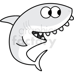 clipart - silly cartoon shark vector.