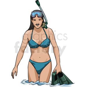 girl scuba diving clipart. Royalty-free image # 169954