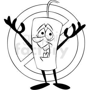 black and white cartoon dynamite not allowed sign clipart. Commercial use image # 409298