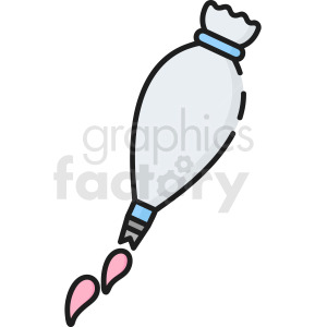 clipart - cake decorating icing bag vector clipart.