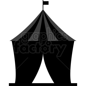 black cartoon circus tent vector clipart .