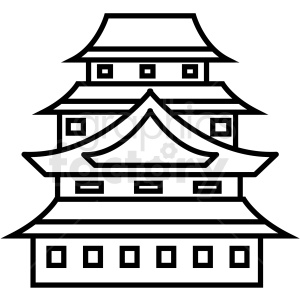 black+white Japanese house building pagoda mansion