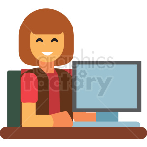female clerk flat icon vector icon clipart. Commercial use icon # 411296