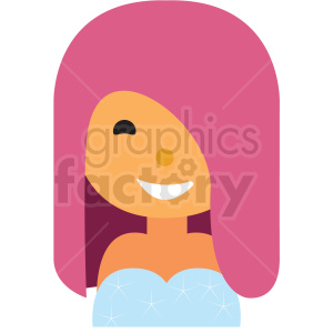 clipart - teenage girl avatar icon vector clipart.