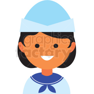 female sailor icon vector clipart .