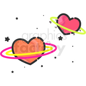 Valentines icon space planets love