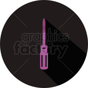 purple screwdriver vector circle icon clipart.