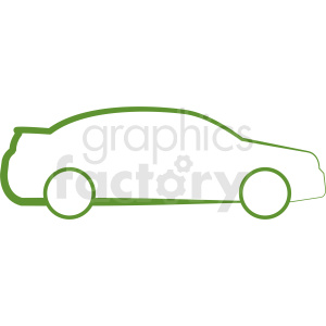 clipart - green car outline clipart.