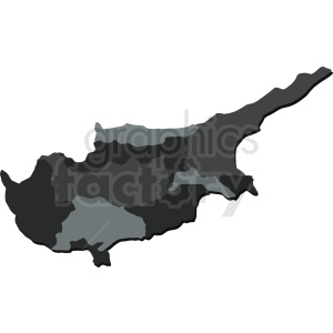 cipro map regions vector clipart.