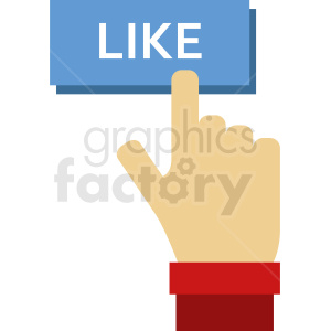 hand pushing like button clipart. Commercial use image # 412388