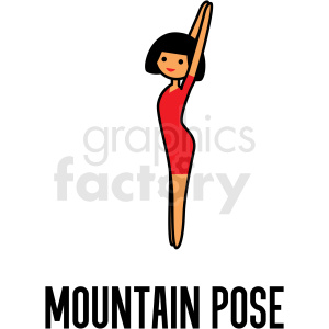girl doing yoga mountain pose vector clipart .