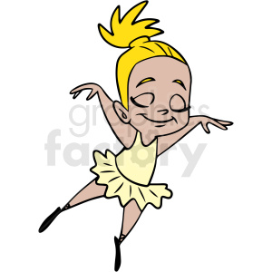 cartoon child ballerina vector clipart.