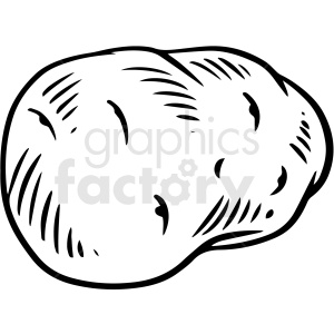potatoe food cartoon black+white