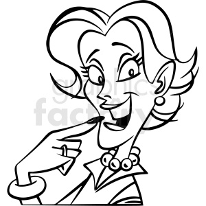 black and white woman laughing vector clipart clipart. Commercial use image # 413060
