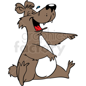 cartoon laughing bear vector clipart