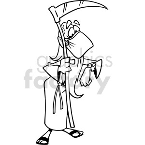 black and white 2020 father time wearing mask checking his watch vector clipart clipart. Commercial use image # 414664