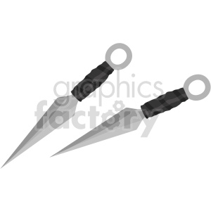 ninja knifes vector clipart .