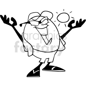 clipart - good morning watermelon cartoon black and white clipart.